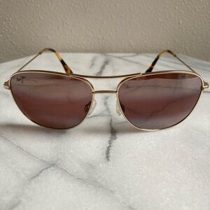 Maui Jim Cliff House MJ247-16 Gold Bronze Polarized Sunglasses 59-15-120 Aviator